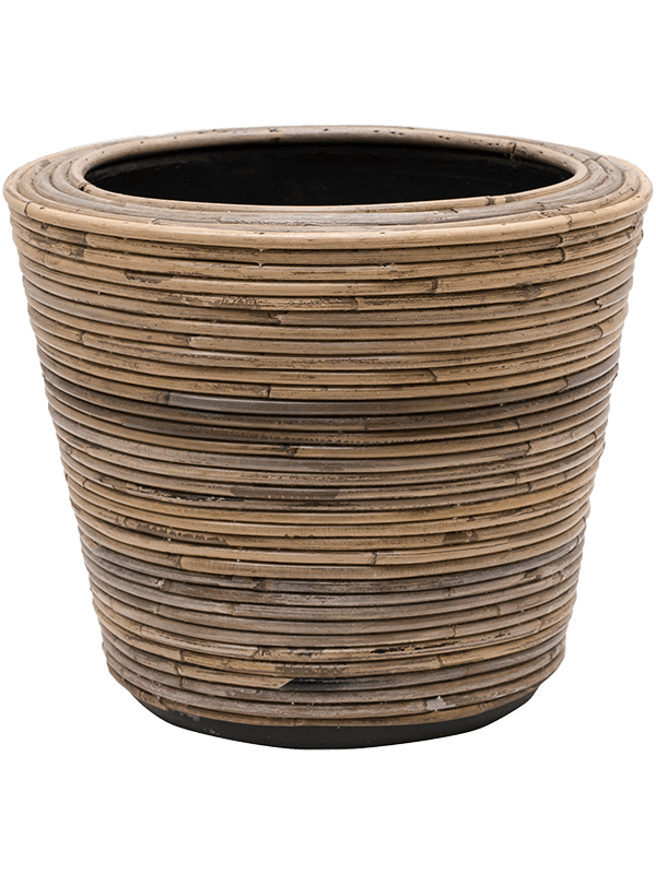 Drypot Rattan Stripe Round grey - Foto 52545