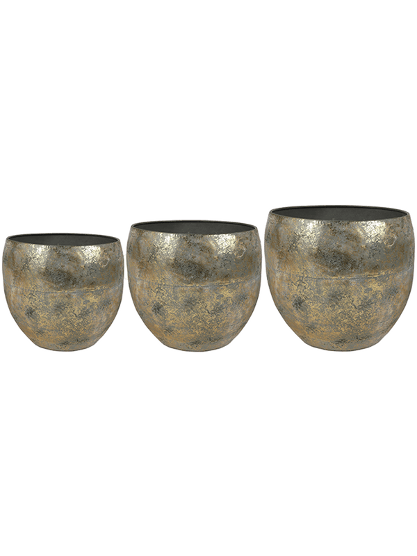 Indoor Pottery Pot Thomas Gold (set of 3) - Foto 52986