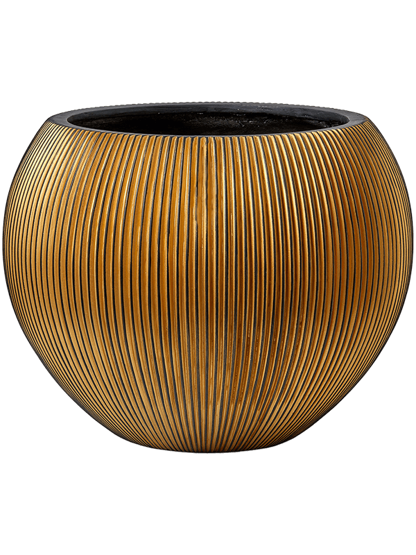 Capi Nature Groove Vase Ball Black Gold - Foto 56389