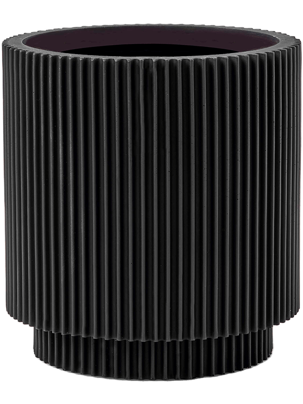 Capi Nature Groove Vase Cylinder Intense Black - Foto 56569