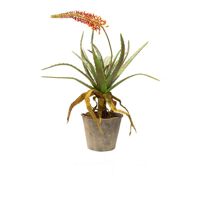 Aloe Kunstpflanze, rote Blüten 143 cm - Foto 80487