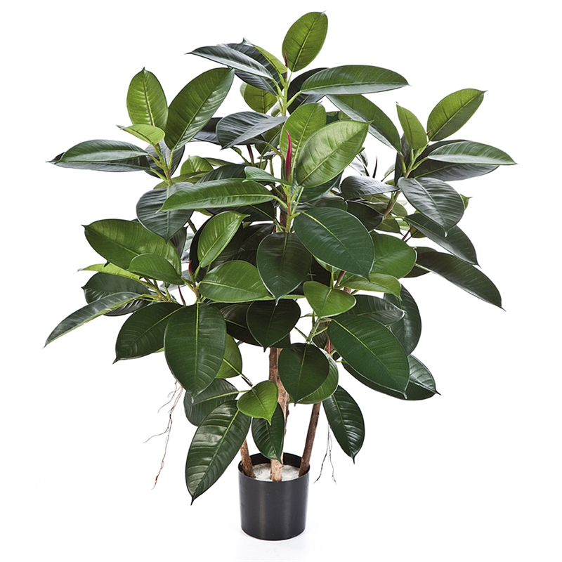 Ficus Elastica grün - Gummibaum Kunstpflanze, 90 cm - Foto 80524