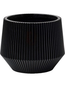 Capi Nature Groove Vase Cylinder Geo Intense Black