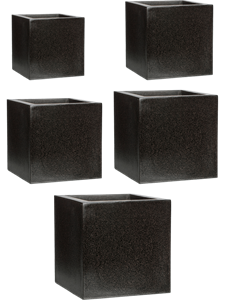 Capi Lux Terrazzo Planter Square Black (set of 5)