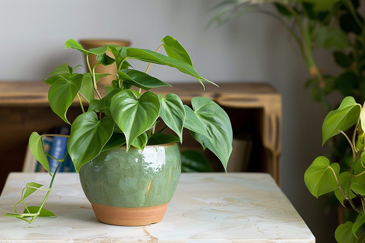 Philodendron im Inneren des Wohnzimmers